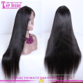 Alta qualidade 100% natural do cabelo humano muito longa peruca de cabelo preto em linha reta